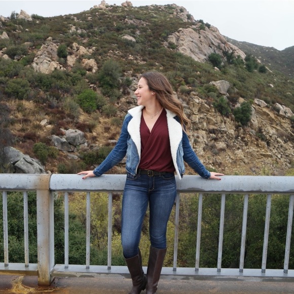 Jean jacket with fur - Picture 2 of 4